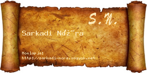 Sarkadi Nóra névjegykártya